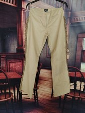 Ladies Western Cowboy Cowgirl Faux Leather Trousers Chaps Lt Brown 14 32" Waist 