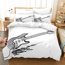 Guitar 3D Printed Gift 2 Quilt Duvet Cover Set Kids Pillowcase Doona Cover KING