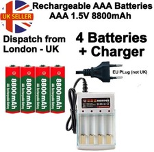 AAA Rechargeable Battery AAA Rechargeable Batteries - Alkaline -  UK Seller
