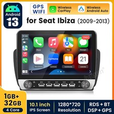 For SEAT IBIZA 6J 2009-2013 9"Car Stereo Radio Android14 Carplay GPS Navi 1+32GB