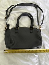 Matalan Black Faux Leather Shoulder Bag with Strap and Zip