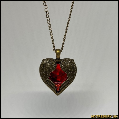 Ruby heart necklace angel - ruby, |