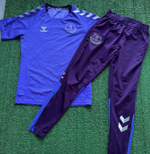 Everton FC Purple Hummel T-Shirt & Bottoms Set | Mens Adult Small Football Kit