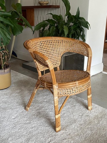 Rattan chair bamboo natural - rattan,