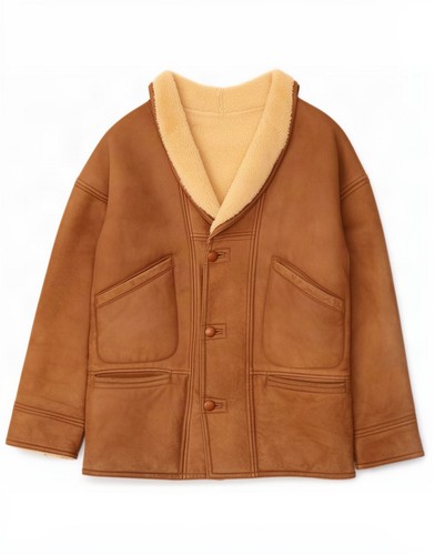 Vintage mens shearling jacket - shearling,