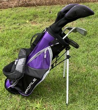 6 Pc Wilson Profile JGI Jr. Complete Golf Set Purple Carry Stand Bag Putter 28”