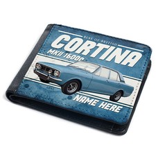 Personalised Ford Cortina Wallet British Classic Car MK2 1600e Dad Men Gift CL10