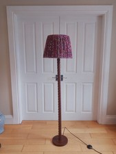 Wooden Barley Twist Standard Lamp with BNWT Boho/Bloomsbury Style Lampshade