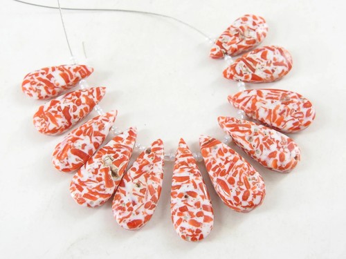 Stabilized coral teardrop - coral,