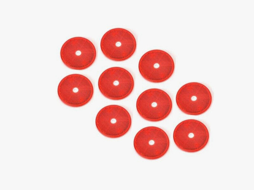 Red round 61mm reflectors - 10,