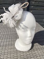 Silver Grey Feather Fascinator Wedding Races Headband Alice Band 