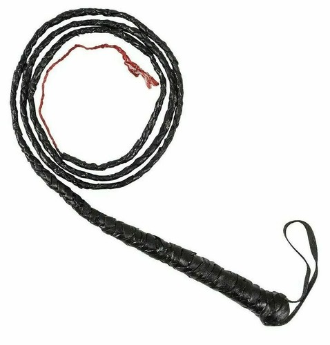 Black leather bull - 6’, whip