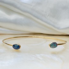 9ct Gold Opal Torque Bangle