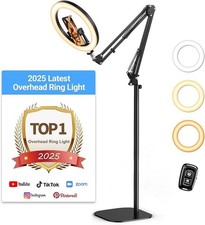 10" Cantilever Bracket Lamp S1 LED Ring Light with Adjustable Arm & Phone Holder
