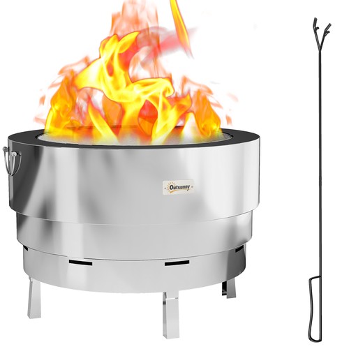 Outsunny round fire - pit, with