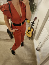 Ted Baker London trendy brick orange jumpsuit overal size 2 uk 10 Rrp 190£