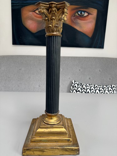 Antique black reeded column - black,