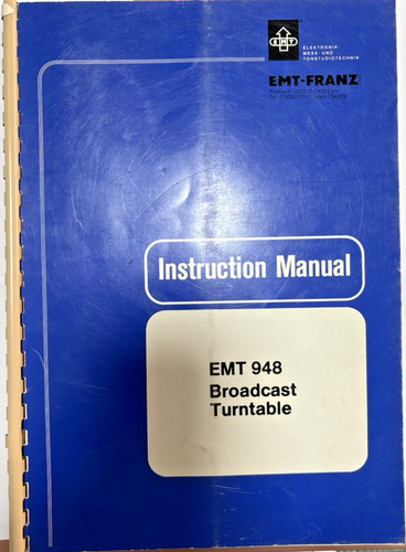 Emt 948 broadcast - 948, turntable