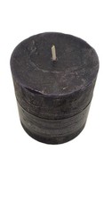 Large Black Pillar Candle Rustic Distressed Wax 7.5x7cm Home Decor Wedding Gift