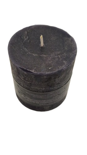 Large black pillar candle - black,