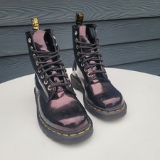 FANTASTIC!! Dr Martens 25562 Purple Patent Glitter  Boots Size UK 4