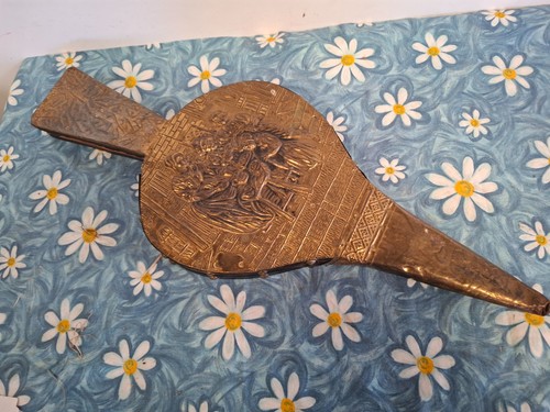 Vintage brass leather wood - vintage, brass,