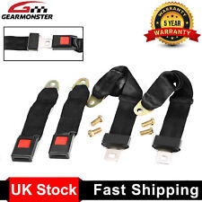 2 x Universal 2 Point Vehicle Car Truck Seat Belt Lap Adjustable Safety Belts UK