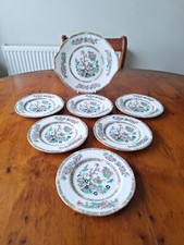 VINTAGE DUCHESS BONE CHINA    'INDIAN TREE'  CAKE PLATE + 6 SIDE PLATES
