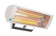 Calor-Luz 2.3 kW Wall Mounted White Patio Heater Light, Remote & Sensor #1462