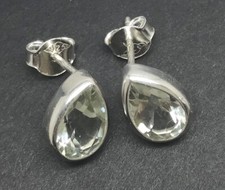 green amethyst pear earrings