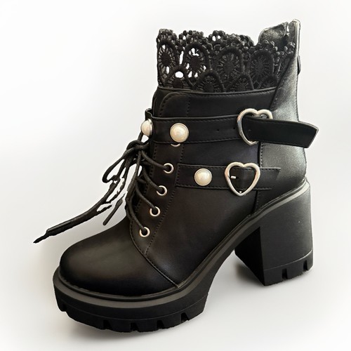 Black goth platform - goth, combat