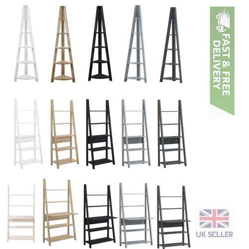 Ladder bookcase shelf unit - 3, 4