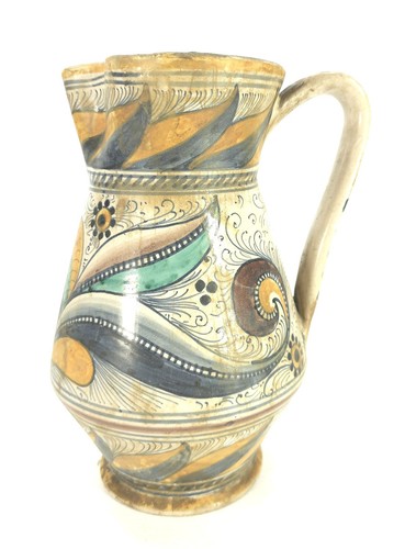 Italian majolica handled jug - italian,