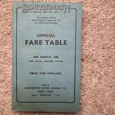 Bus timetable 1956, Southdown