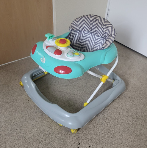 Teal grey baby walker - &,