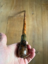 Antique Meiji Japanese Bamboo Walking Cane Brass Collar Heavy 345 grams  86.5cm