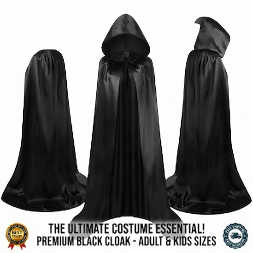 Halloween cloak hooded - hooded, black