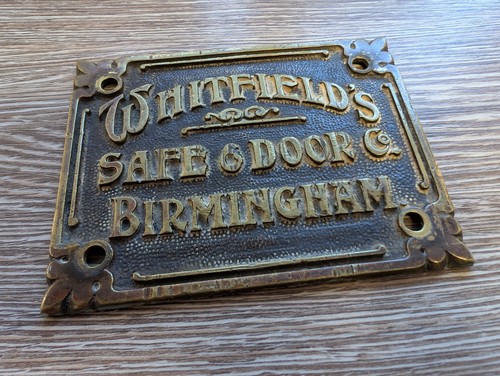 Vintage brass safe plaque - vintage,