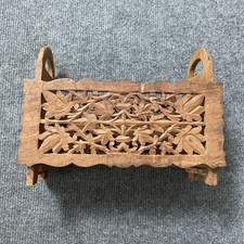 Vintage carved wood inlaid - wood,