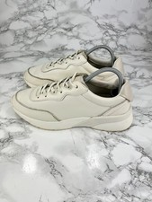 Massimo Dutti Chunky Trainers Women's UK 4 White Leather Lace Up Shoes