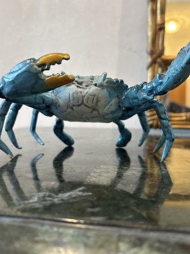 Blue crab sculpture produced - crab,