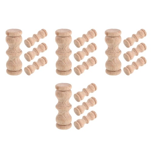 Unfinished beige wood - beige, finials