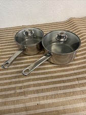 2x Morphy Richards Saucepans With Lids and Ix Milk Pan