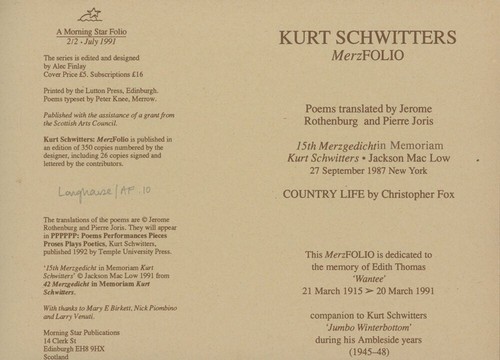 Kurt schwitters merzfolio - kurt, /