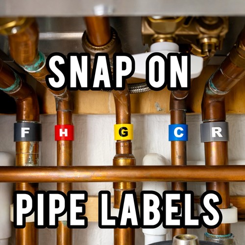 Clip pipe labels - on,