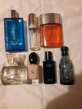 EMPTY perfume bottles, aftershaves, Armani Versace Taylor Clinique Davidoff....