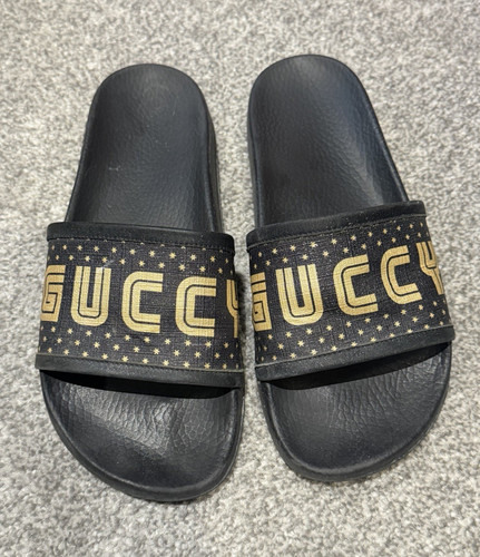 Gucci womens black gold - gold, logo