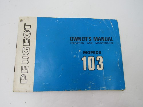 Vtg peugeot mopeds 103 owner - mopeds, owner's