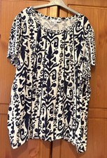 Next Ivory Navy Blue Cotton