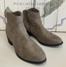M&S Insolia Collection Suede Leather Taupe  Ankle Cowgirl Boot Size UK 5 EUR 38